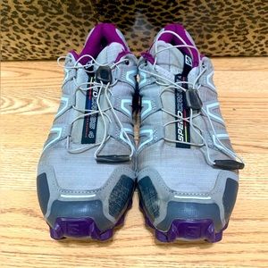 Salomon - speed cross womens 9.5 shoes - purple and gray - used